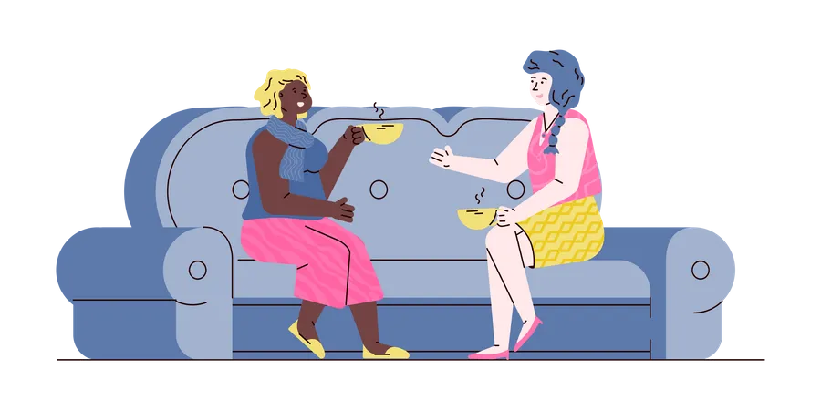 Women talking with each other  Illustration