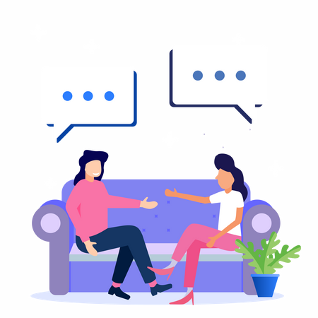 Women talking with each other Illustration