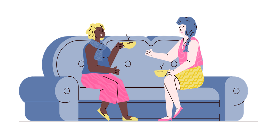 Women talking with each other  일러스트레이션