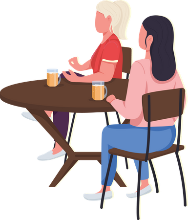 Women testing different foods  Illustration