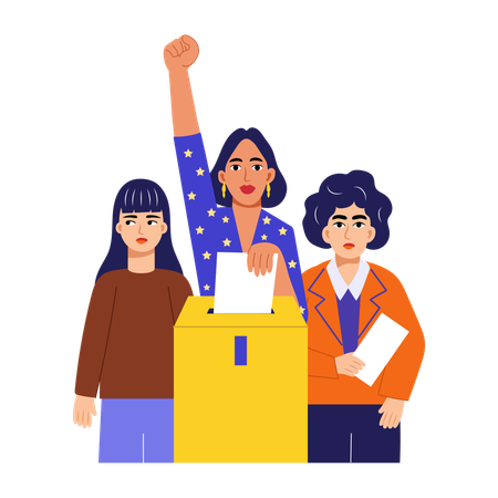 Women voting in election  Illustration