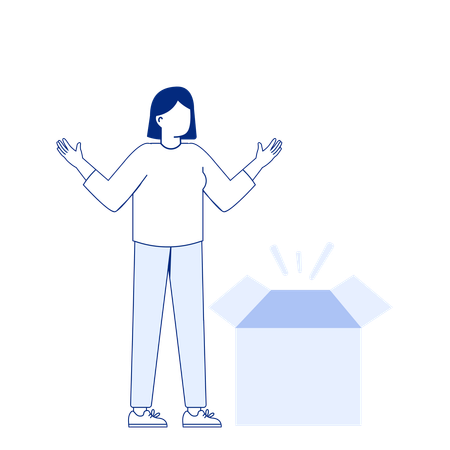 Women with no box  Illustration