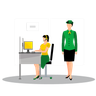 illustrations for women working on security office