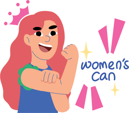 Women’s Can - Strength and Determination  Illustration