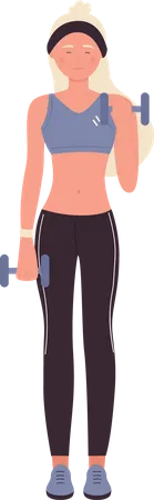 Womens Gym Trainer with dumbbell  Illustration