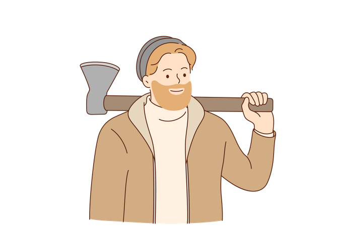 Wood cutter  Illustration