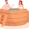illustration wood tub