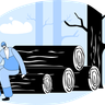 wood cutter illustrations free