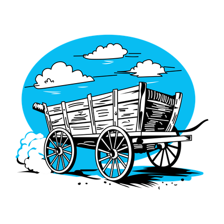 Wooden Cart  Illustration