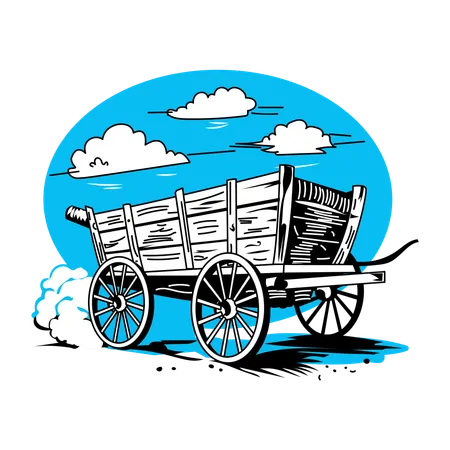 Wooden Cart  Illustration