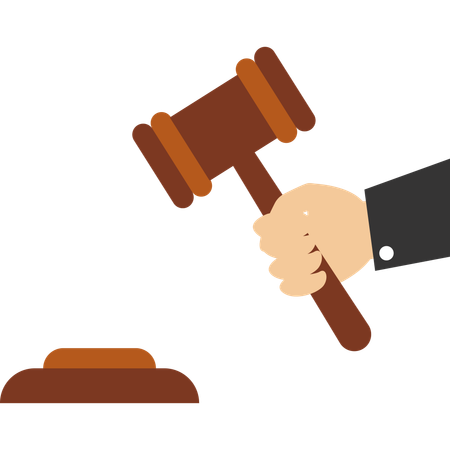 Wooden ceremonial hammer of the Judge  Illustration