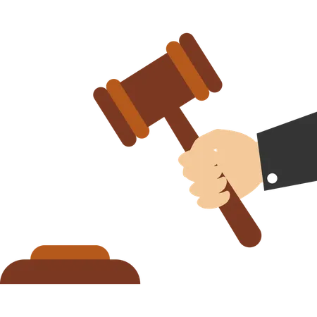 Wooden ceremonial hammer of the Judge  Illustration