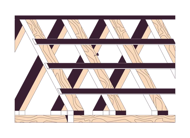 Wooden roof frame  Illustration