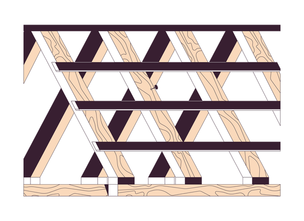 Wooden roof frame  Illustration