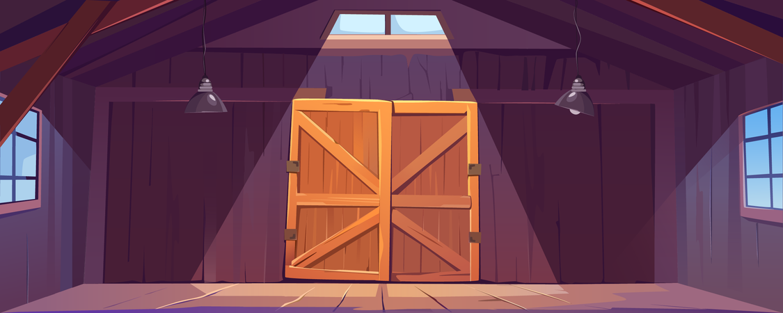 Wooden storehouse and Storage room  Illustration