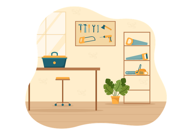 Woodworking office Illustration