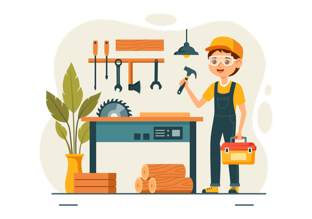 Woodworking service  일러스트레이션