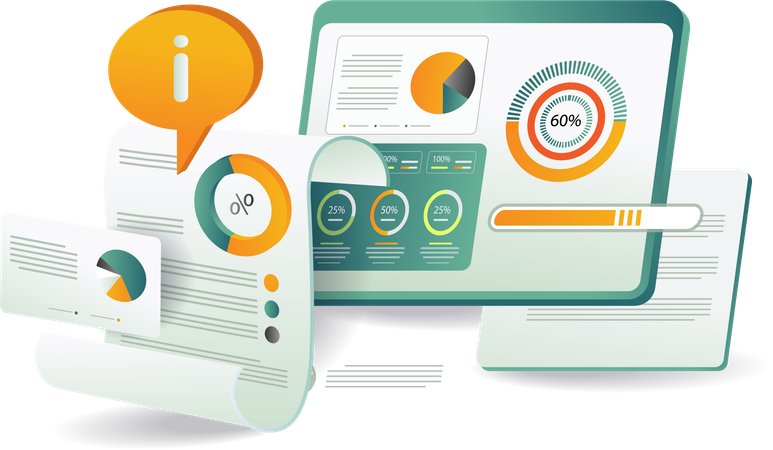 WordPress für eine verbesserte Business-Analytics-Leistung  Illustration