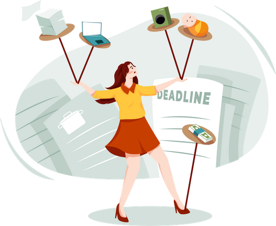 Work and life balance concept  Illustration