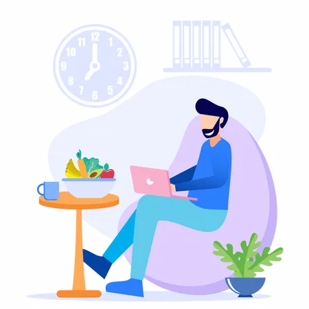 Work at home  Illustration