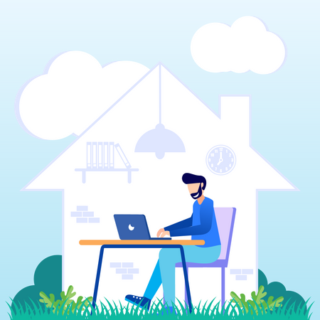 Work at home  Illustration