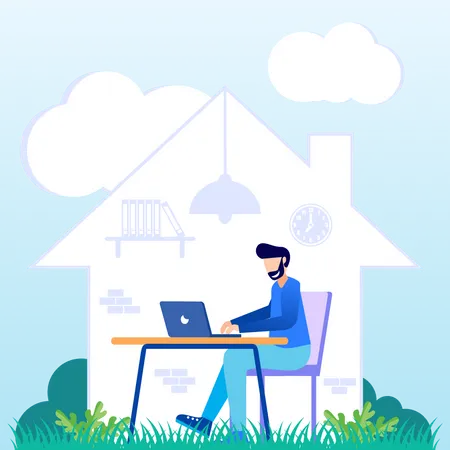 Work at home  Illustration