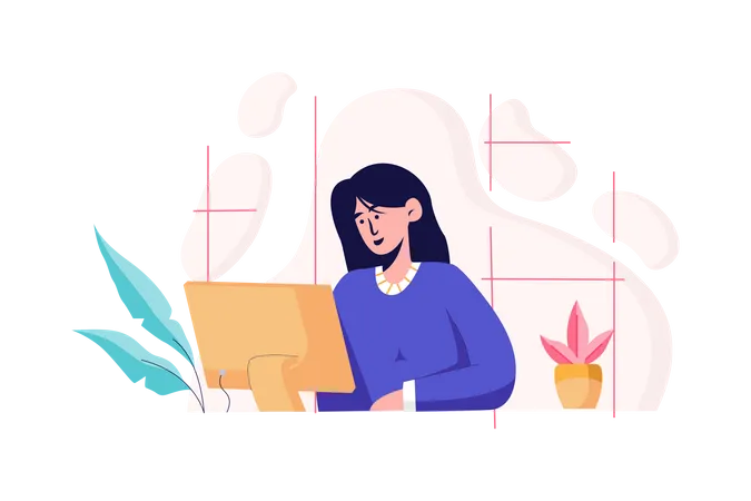 Work at Home  Illustration