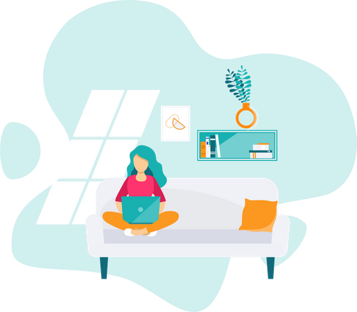 Work at home  Illustration