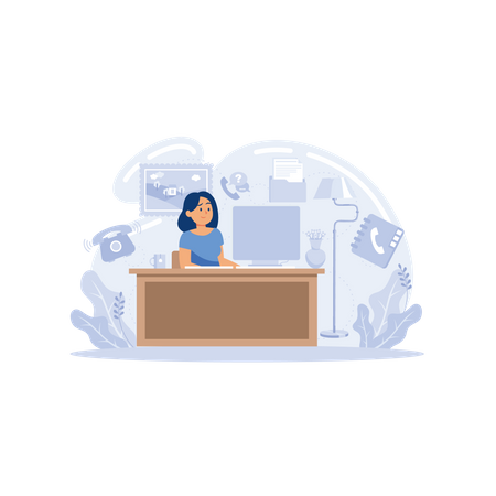 Work at home  Illustration