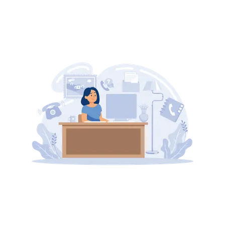 Work at home  Illustration