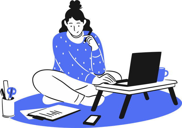 Work at the Desk  Illustration