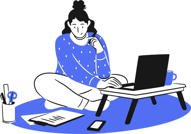 Work at the Desk  Illustration