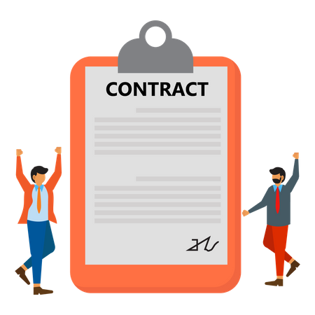 Work contract between two businessman Illustration