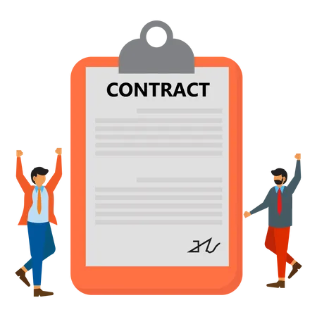 Work contract between two businessman  Illustration