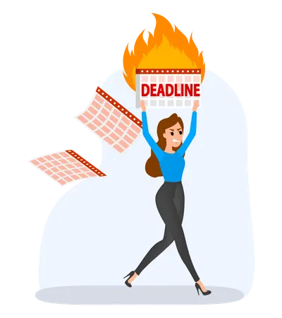 Work Deadline Announcement  Illustration