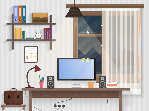 Work Desk  Illustration