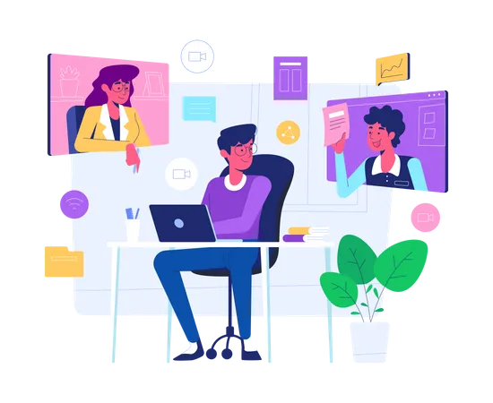 Work From Home Illustration