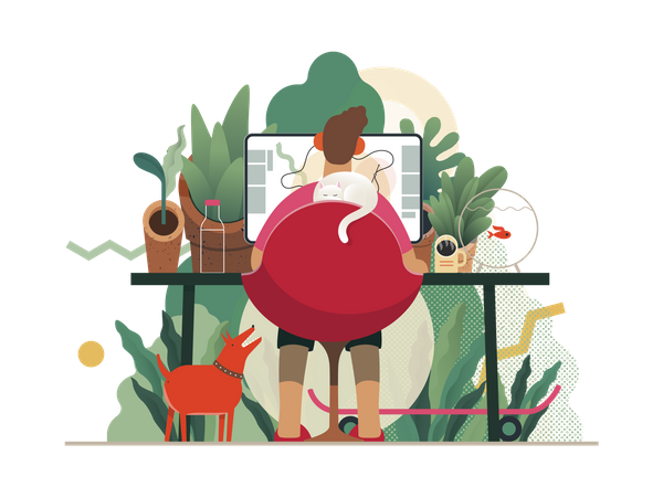 Work from home Illustration