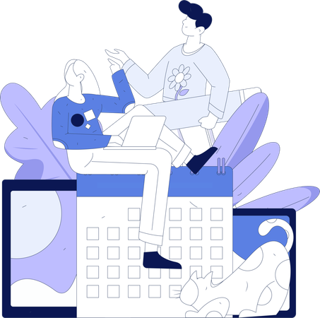 Work from home arrangement by employees  Illustration