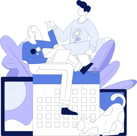 Work from home arrangement by employees  Illustration