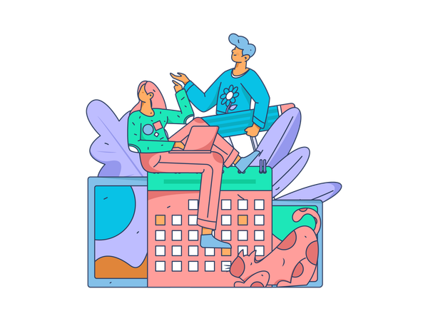 Work from home arrangement by employees  Illustration