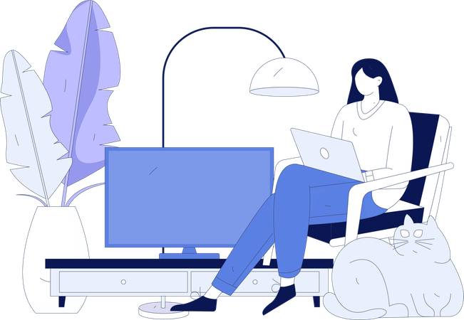 Work from home arrangement  Illustration