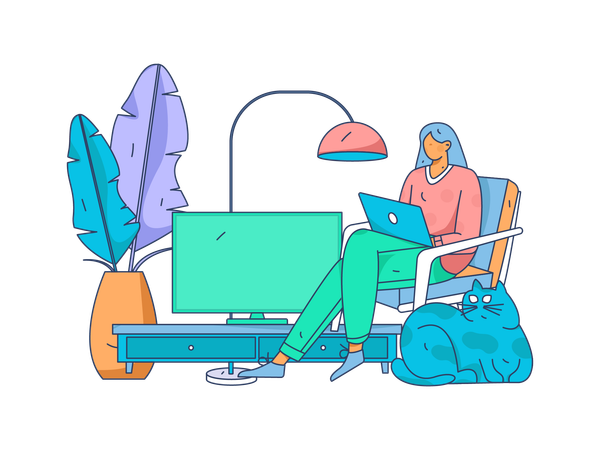 Work from home arrangement  Illustration