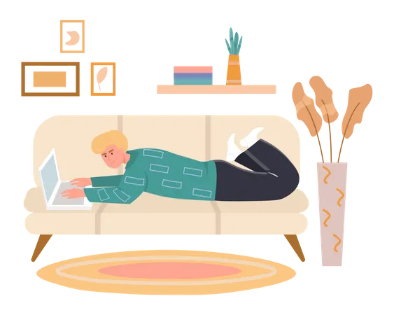 Work From Home by freelancer Illustration