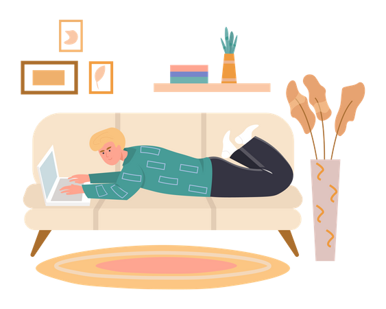 Work From Home by freelancer  Illustration