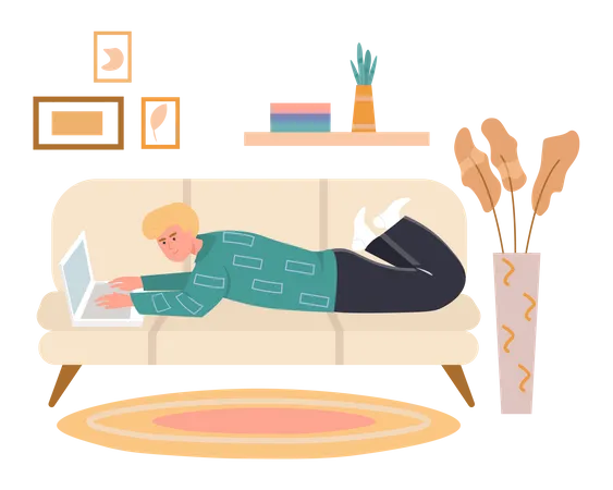 Work From Home by freelancer  Illustration