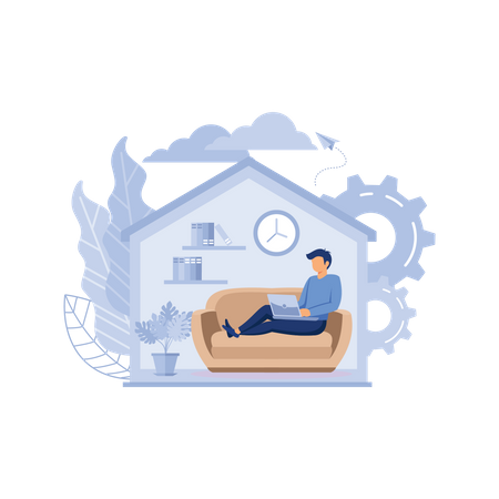 Work from home  Illustration