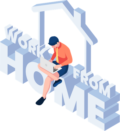 Work From Home  Illustration