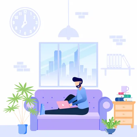 Work from home  Illustration