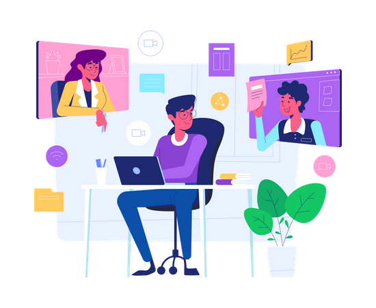 Work From Home  Illustration